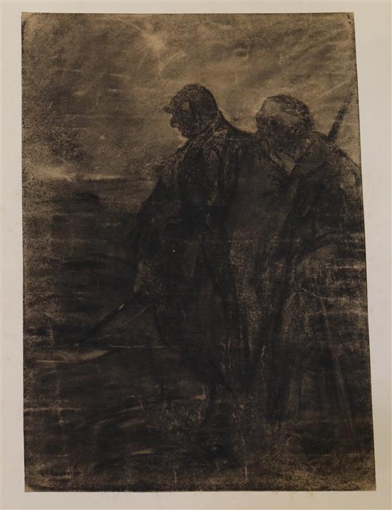 Paul-Frédéric-Antoine Charavel (1877-1961) Collection of portraits, nude studies and landscape sketches, largest 25.5 x 19.5in.